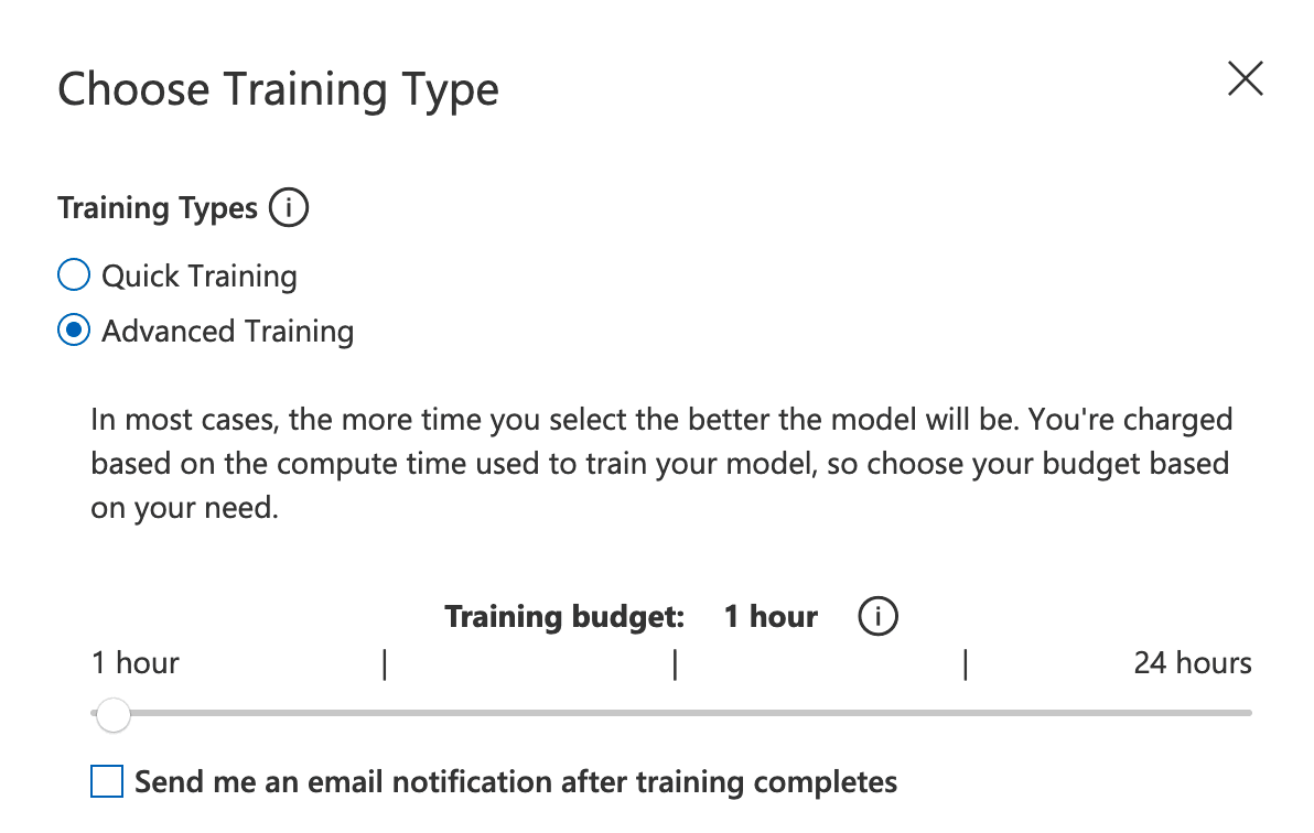 Training Screen